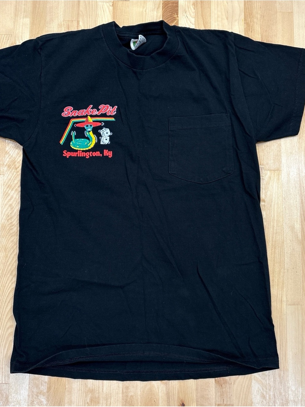 Vintage Snake Pit 2001 Spurlington KY Poker Run Black Mens M Short Sleeve